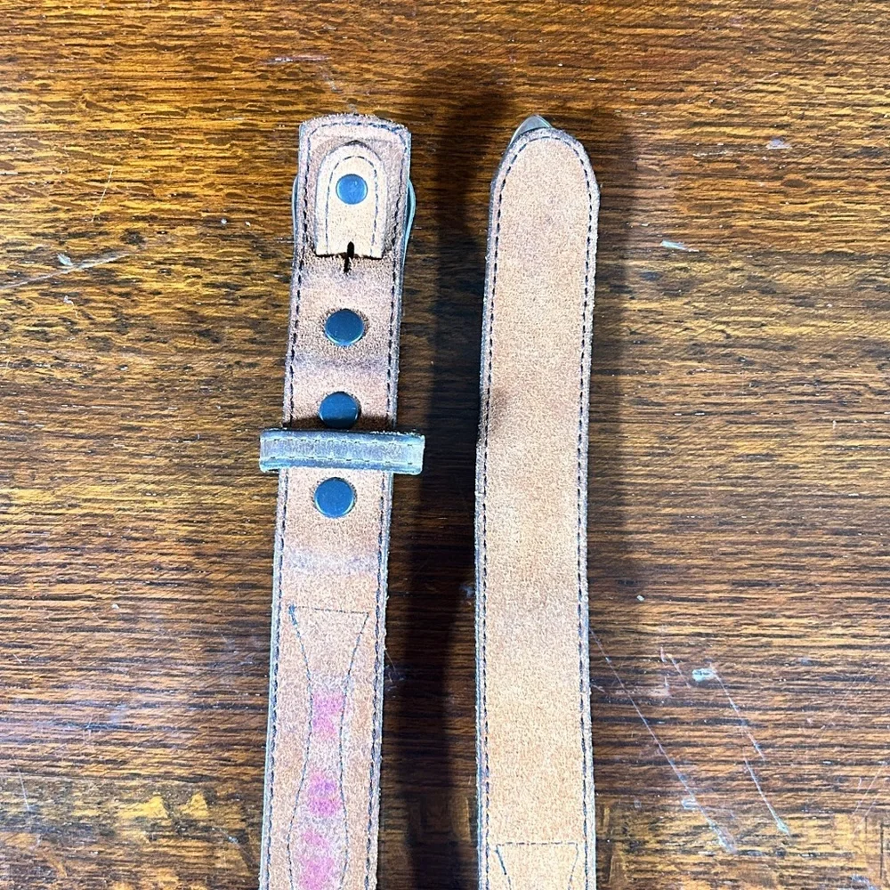 DDD/ 3-D Belt Brown Leather Western Ranger Buckle Set Size 26 - MINT Womens